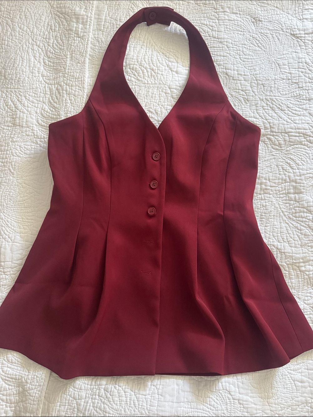 Women’s Halter Button-Front Camisole in Burgundy